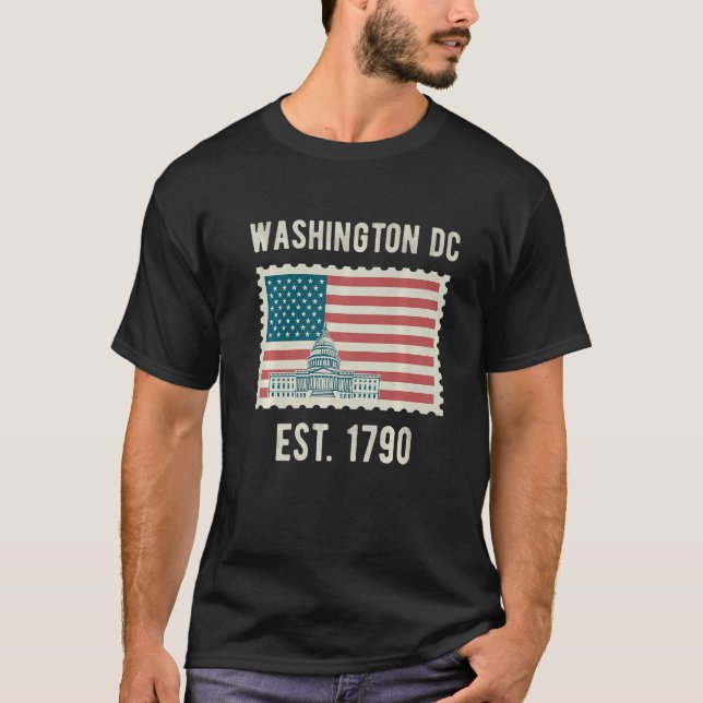 Washington Dc Usa Flag Liebe Hauptstadt T-Shirt (Vorderseite)