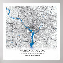 Washington DC USA Travel City Map