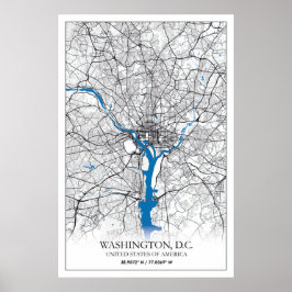 Washington DC USA Travel City Map Poster