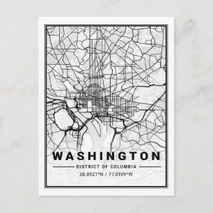 Washington DC USA Travel City Map Postkarte