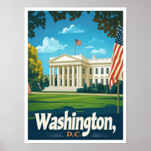 Washington DC USA Vintage-Reiseillustration Poster