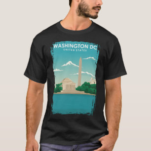 Washington DC Vintag Minimal Retro Travel Poster T-Shirt