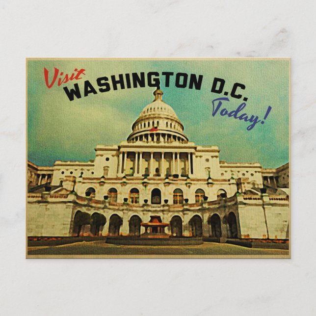 Washington DC Vintag Postkarte (Vorderseite)