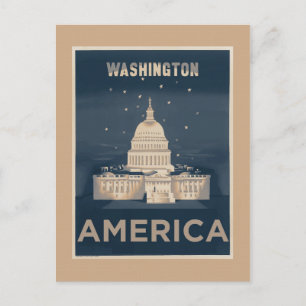 Washington DC Vintage Travel Poster Postkarte
