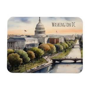 Washington DC Wasserfarbkunst Magnet
