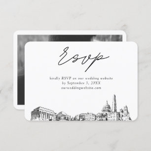 Washington DC Wedding Minimalistisch Sketch UAWG Begleitkarte