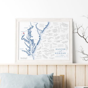Washington DC Wedding Modern Map Gästebuchposter Poster