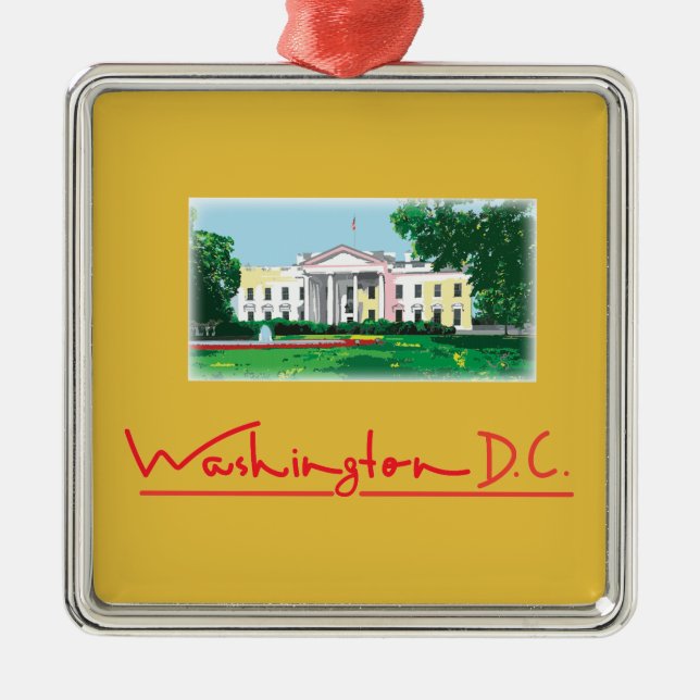 Washington DC - Weihnachten im Weißen Haus Ornament Aus Metall (Vorne)