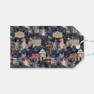 Washington DC Weihnachten & Neues Jahr Wasserfarbe Geschenkanhänger