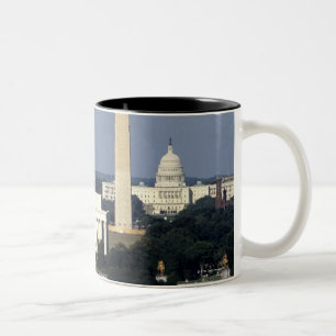 Washington DCSkyline mit US-Hauptstadts-Gebäude 2 Zweifarbige Tasse