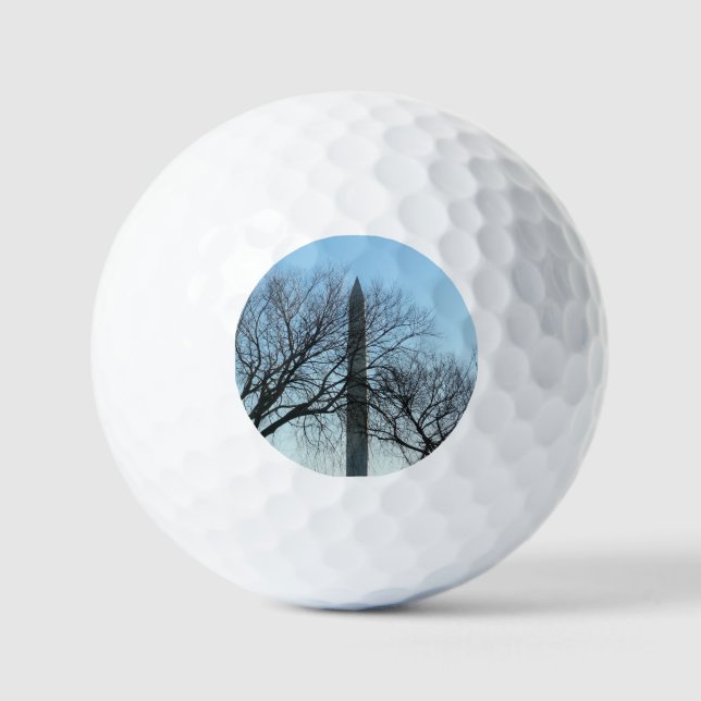 Washington Denkmal im Winter I Landschaft Golfball (Vorderseite)