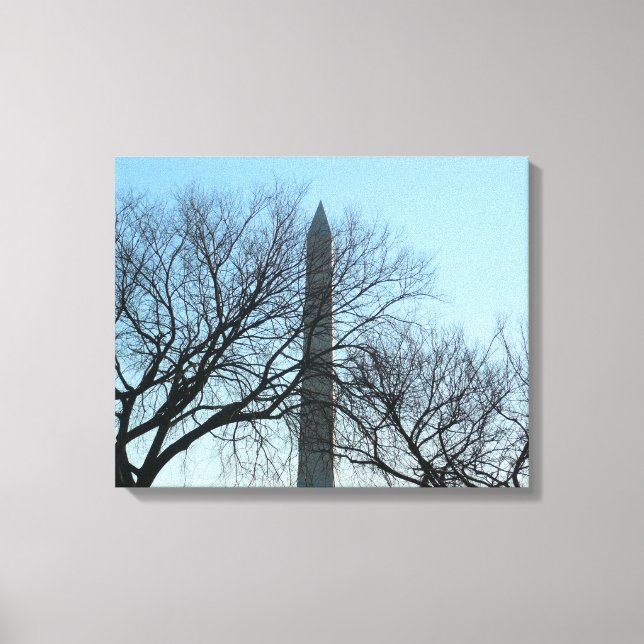 Washington Denkmal im Winter I Landschaft Leinwanddruck (Vorderseite)