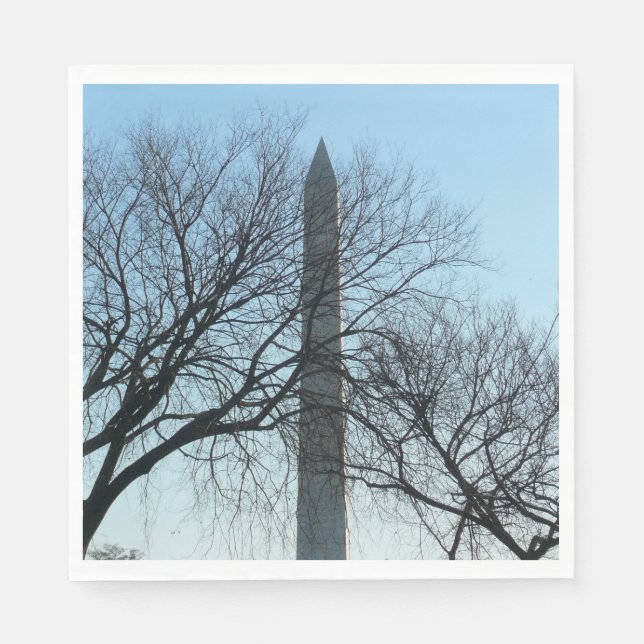 Washington Denkmal im Winter I Landschaft Serviette (Vorderseite)