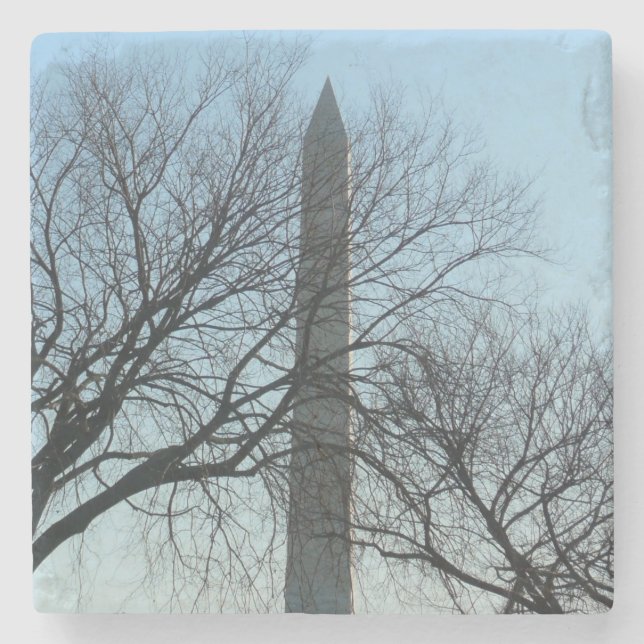 Washington Denkmal im Winter I Landschaft Steinuntersetzer (Vorderseite)