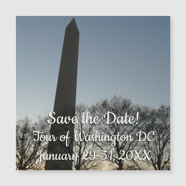 Washington Denkmal im Winter II Landschaft Magnetkarte (Vorderseite)