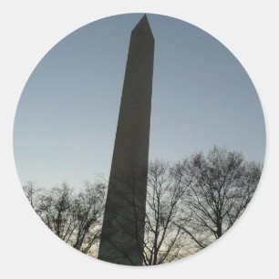 Washington Denkmal im Winter II Landschaft Runder Aufkleber