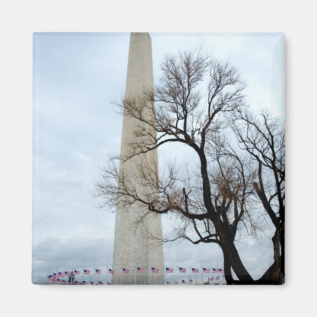 Washington Denkmal im Winter Magnet (Vorne)