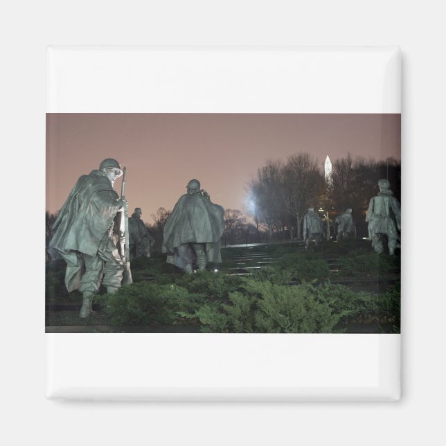 Washington Denkmal Nacht des Koreakrieges Magnet (Vorne)