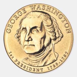 Washington Dollar Coin Classic Round Sticker