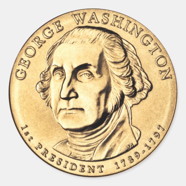 Washington Dollar Coin Classic Round Sticker (Vorderseite)