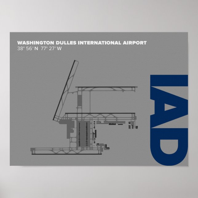 Washington Dulles Airport (IAD) Diagramm Poster (Vorne)