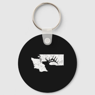 Washington Elk Junting T Shirt - Bull Elk Staat Sh Schlüsselanhänger