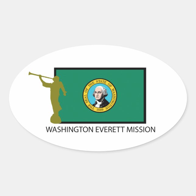 WASHINGTON EVERETT MISSION LDS CTR OVALER AUFKLEBER (Vorderseite)