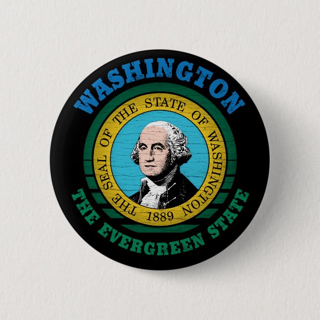 WASHINGTON EVERGREEN STAAT FLAG BUTTON (Vorderseite)
