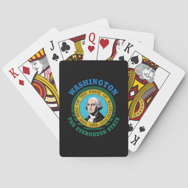 WASHINGTON EVERGREEN STAAT FLAG SPIELKARTEN (Rückseite)