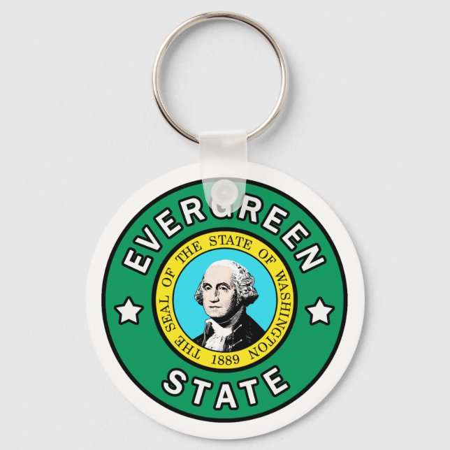 Washington Evergreen Staat Schlüsselanhänger (Vorderseite)