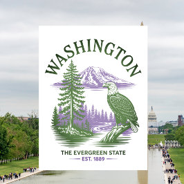 Washington Evergreen Staat Travel Postkarte