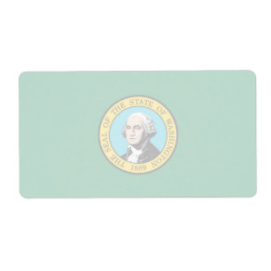 Washington Faint Flag Shipping Label