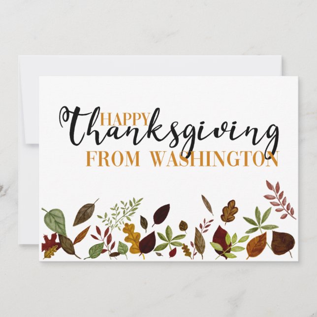 Washington Fall Foliage Erntedank Card Feiertagskarte (Vorderseite)
