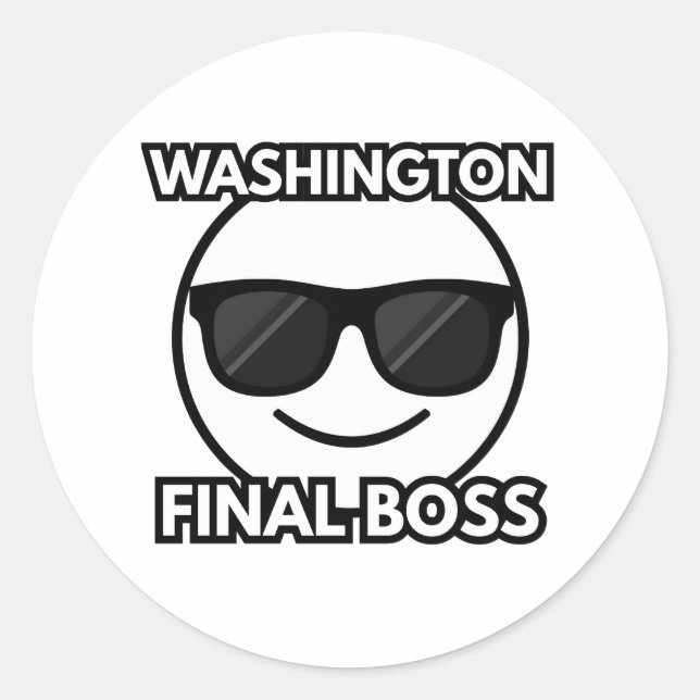Washington Final Boss Cool Emoji Sticker (Vorderseite)
