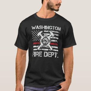 Washington Fire Department Thin Red Line Feuerwehr T-Shirt
