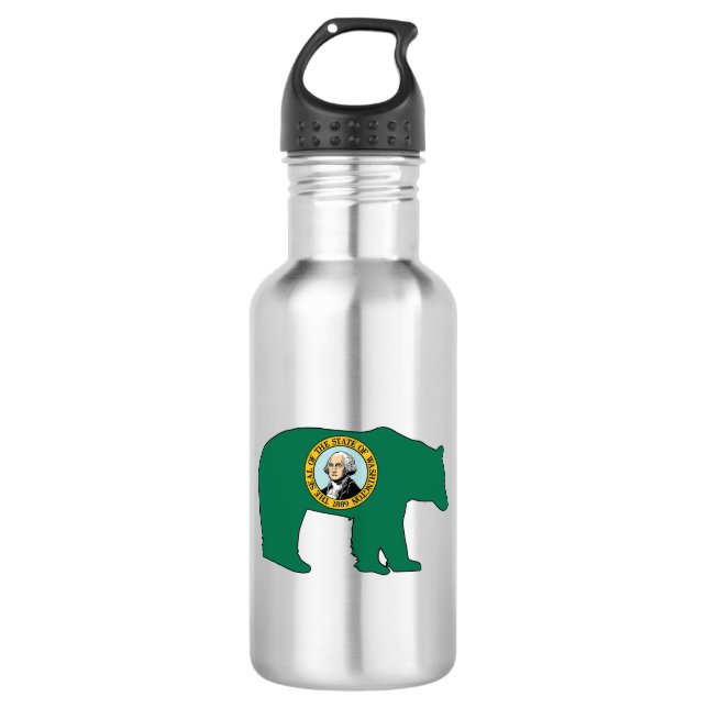 Washington Flag Bär Edelstahlflasche (Vorderseite)