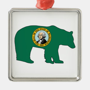 Washington Flag Bär Ornament Aus Metall