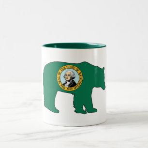 Washington Flag Bär Zweifarbige Tasse