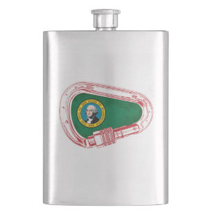 Washington Flag Climbing Carabiner Flachmann