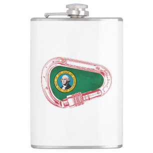 Washington Flag Climbing Carabiner Flachmann
