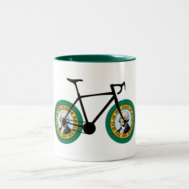 Washington Flag Cycling Zweifarbige Tasse (Mittel)