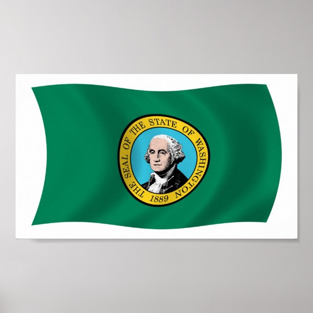 Washington Flag Poster Print (Vorne)
