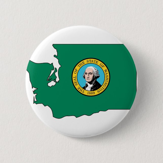 Washington-Flaggen-Karte Button (Vorderseite)