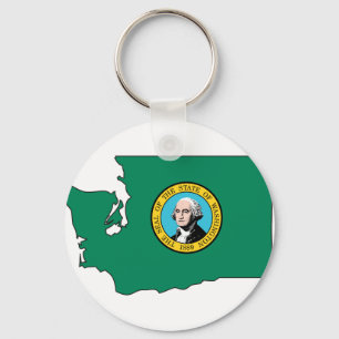 Washington-Flaggen-Karte Schlüsselanhänger