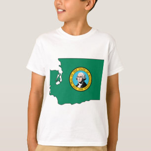 Washington-Flaggen-Karte T-Shirt