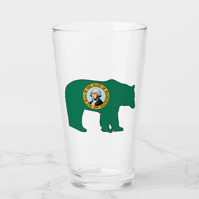 Washington-Flaggenbär Glas (Vorderseite)