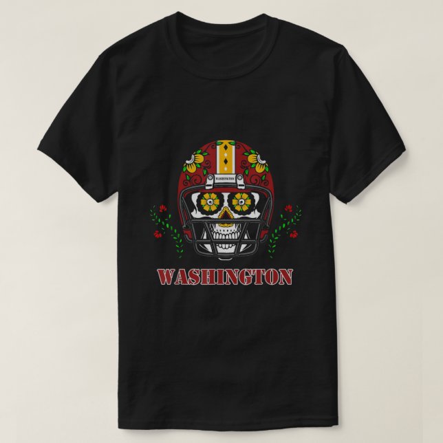 Washington Football Helmet Sugar Skull T-Shirt (Design vorne)