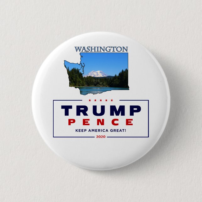 Washington für Trump Pence 2020 Button (Vorderseite)