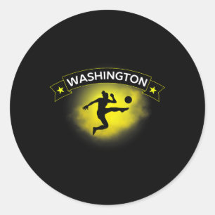 Washington Fußball Fan Unterstützung Stadion Zeige Runder Aufkleber
