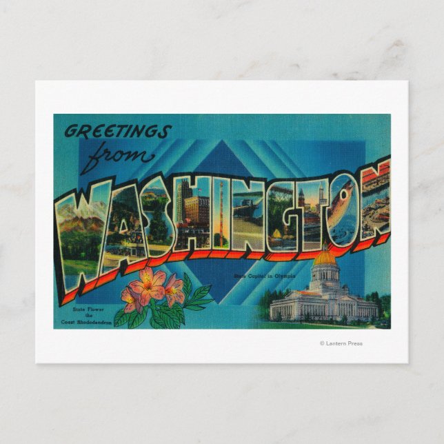 Washington - Großbuchstaben - Szenen 2 Postkarte (Vorderseite)